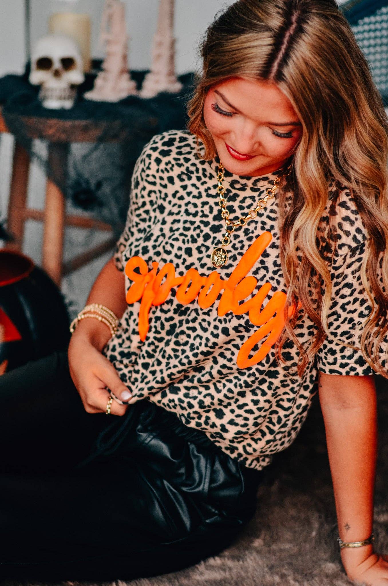 Spooky Bleached Leopard T