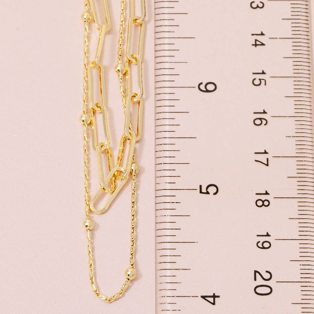 Dainty Mixed Layered Classic Chain Necklace: G