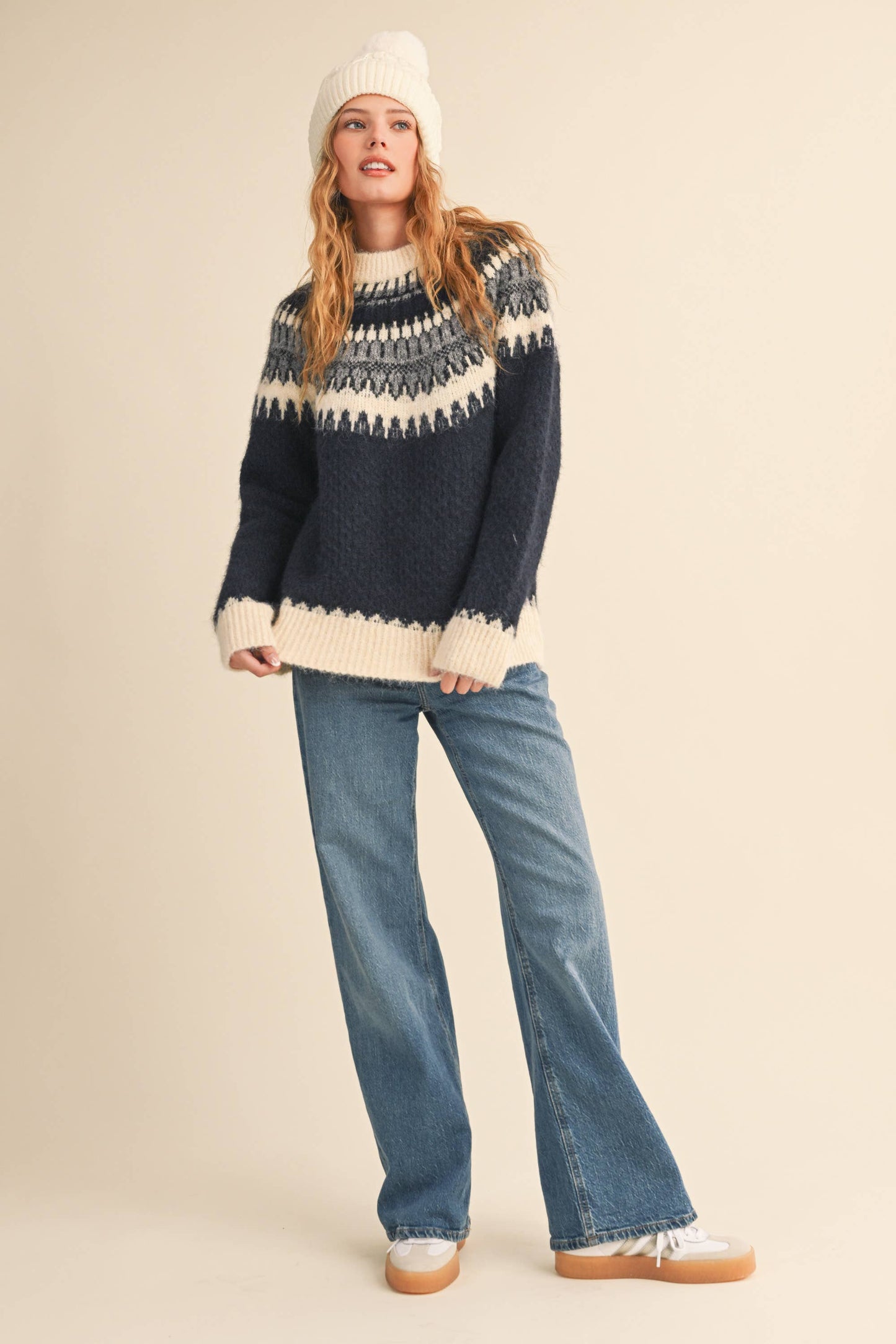 NAVY NORDIC SWEATER