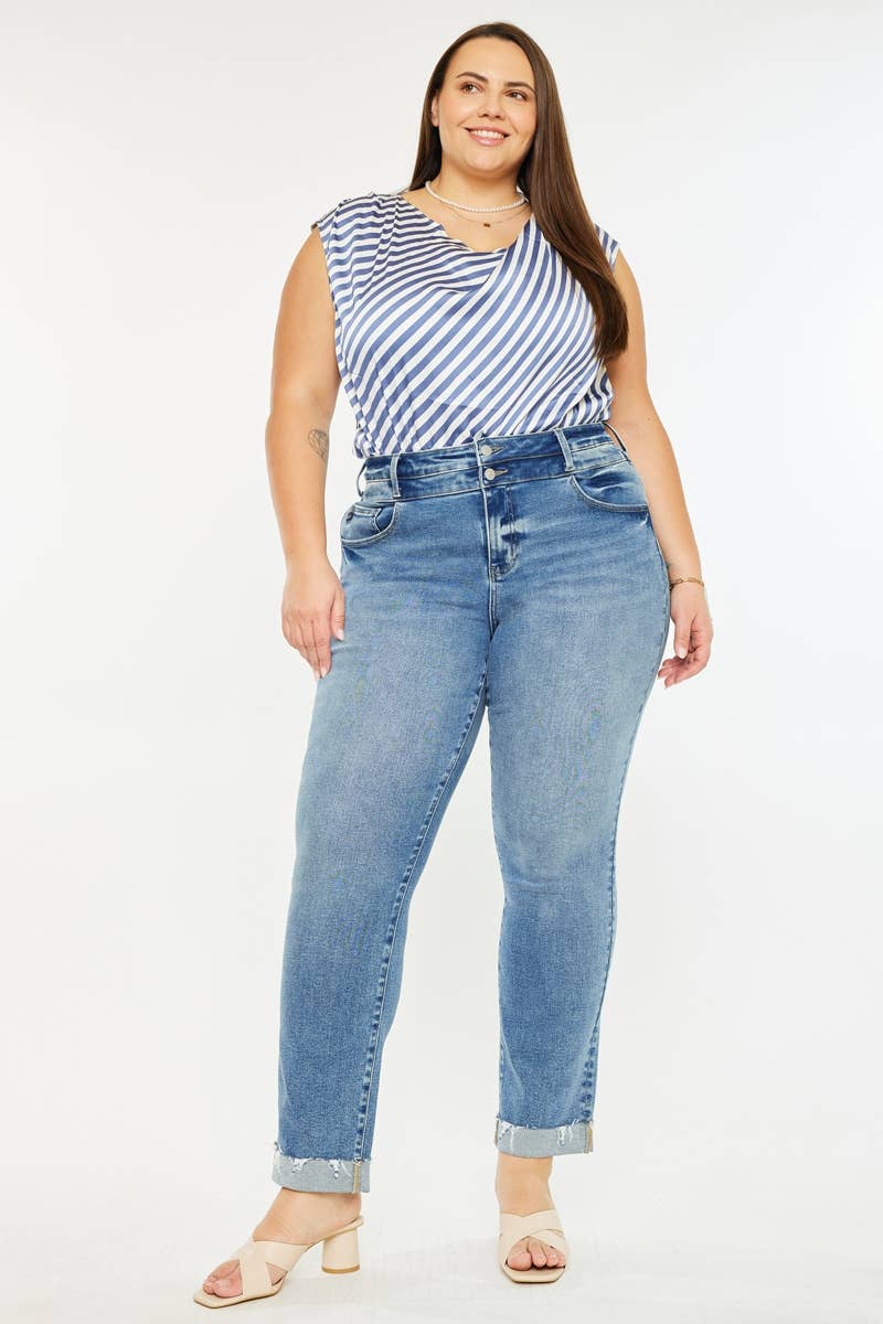 PRUE PLUS HR SLIM STRAIGHT JEANS