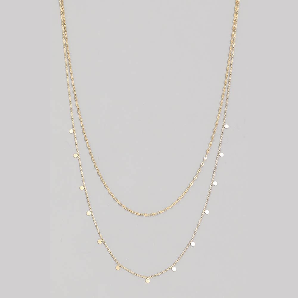 Dainty Layered Coin Choker Necklace: S