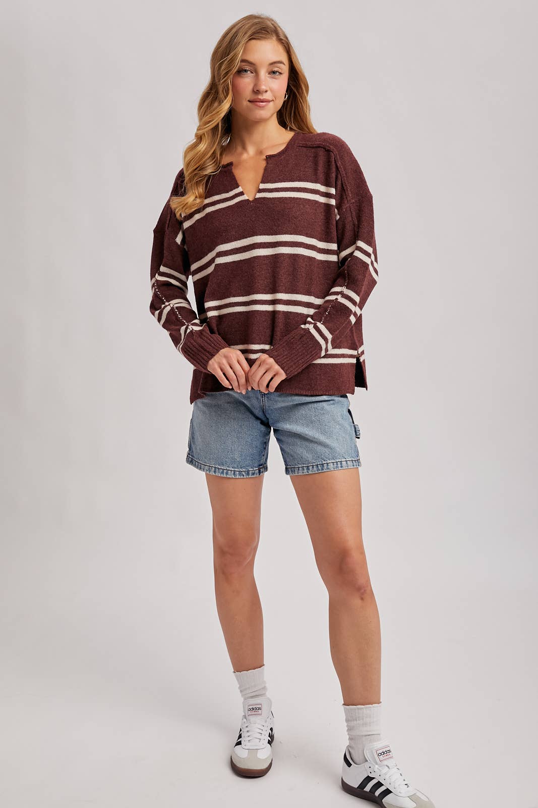 JADE STRIPED KNIT SWEATER