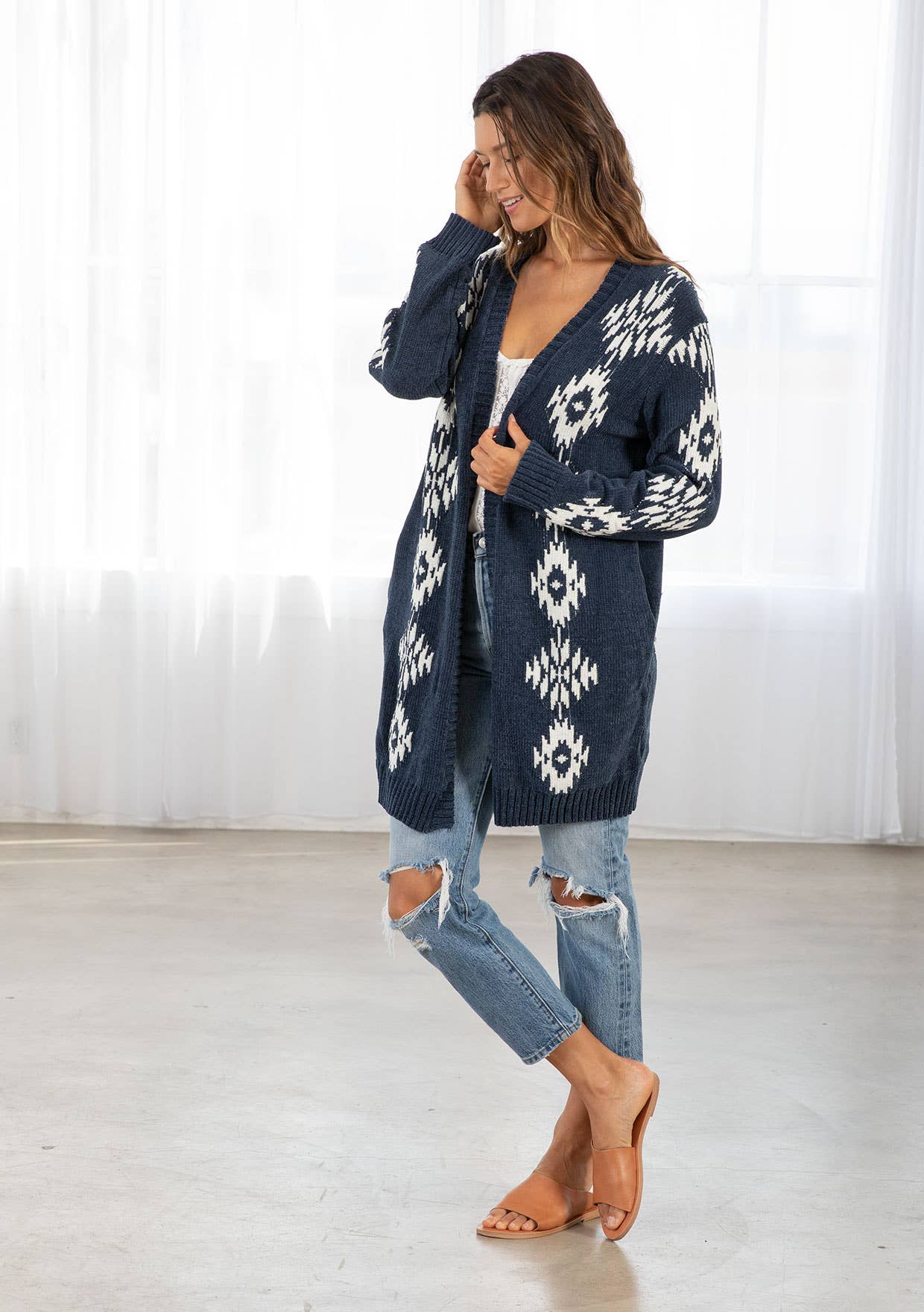 Beautiful Southwestern Open Front Cardigan