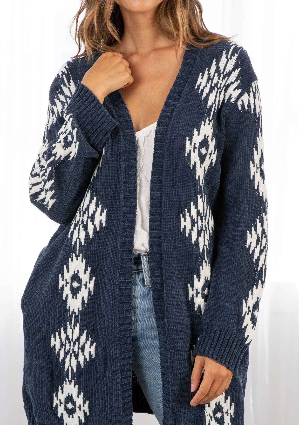 Beautiful Southwestern Open Front Cardigan