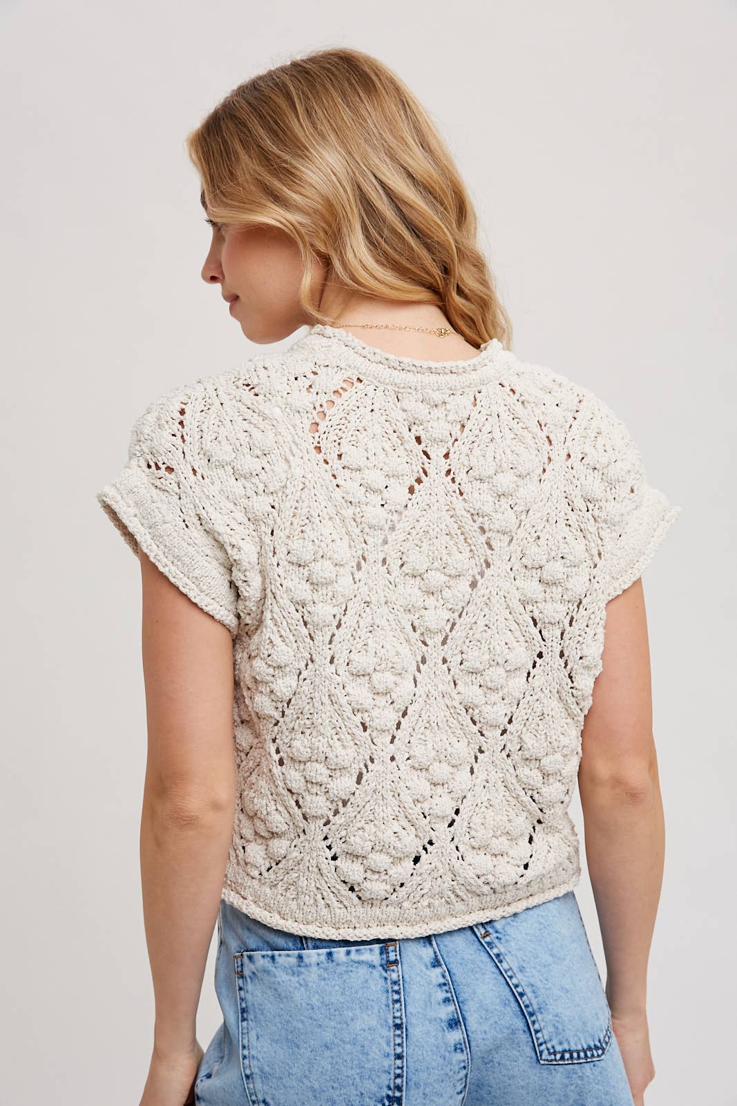 CARRIE KNIT SHORT SLEEVE SWEATER