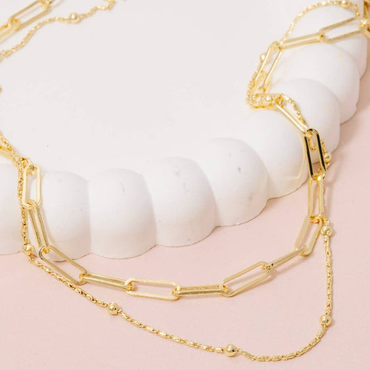 Dainty Mixed Layered Classic Chain Necklace: G