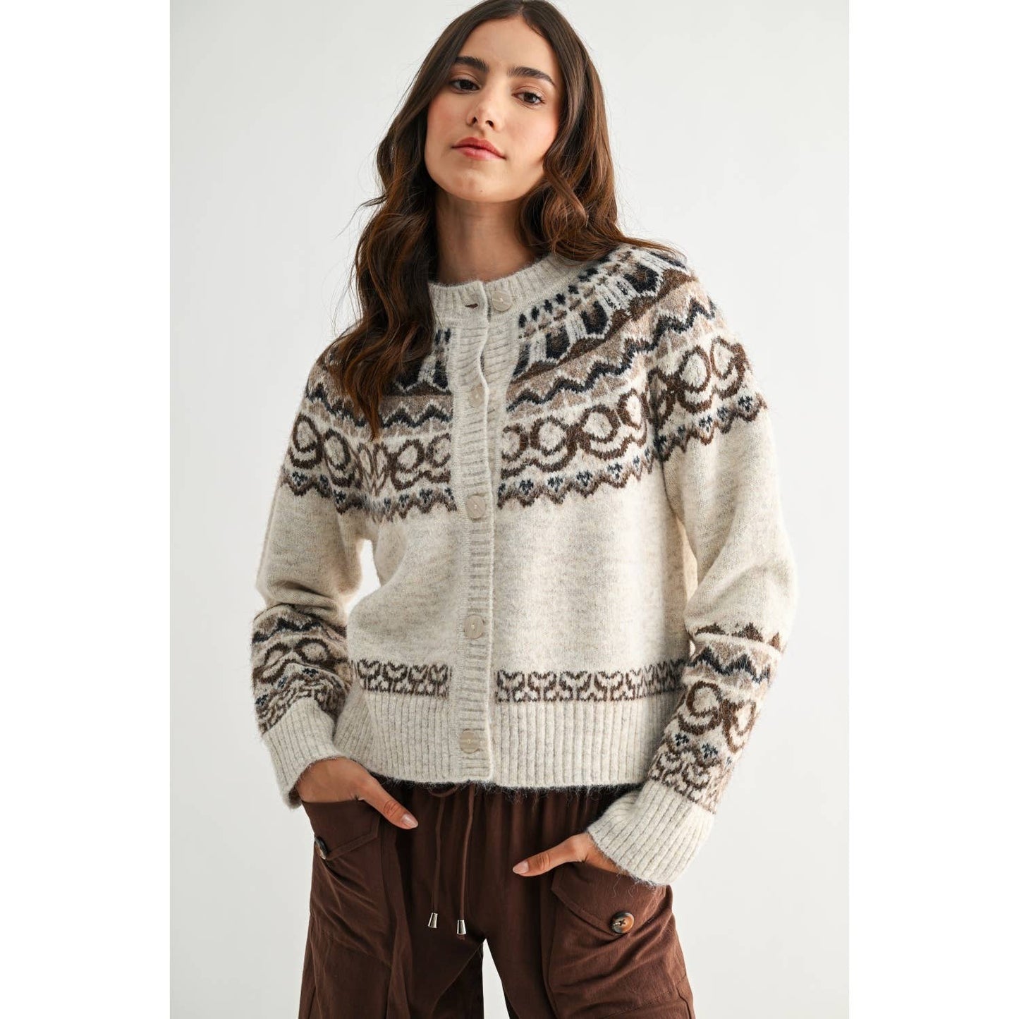 NORDIC-INSPIRED WOOL-BLEND CARDIGAN