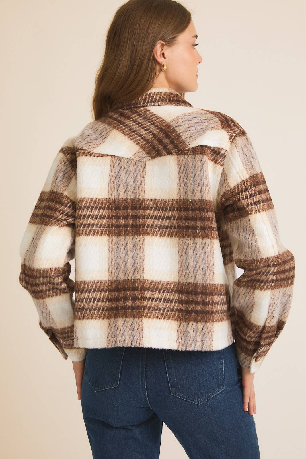 KAYLEY BRUSHED PLAID SHACKET