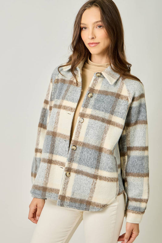 SPENCER  PLAID BUTTON JACKET
