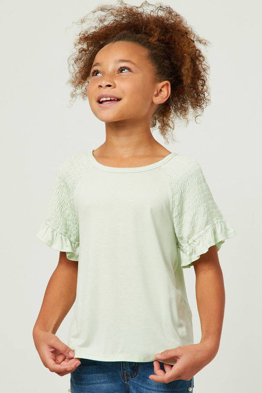 Girls Ruffle Sleeve Top