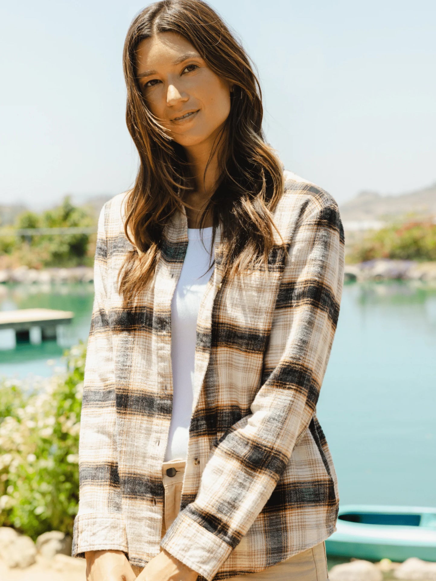 SAND BLACK PLAID SHIRT