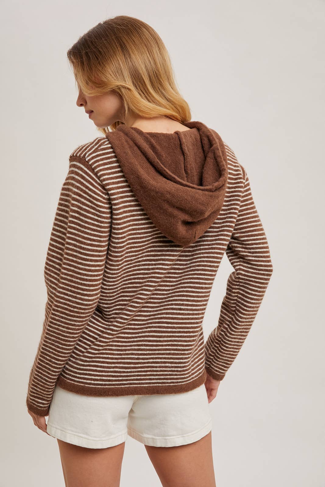HENLEY BLACK AND WHITE STRIPED HOODIE