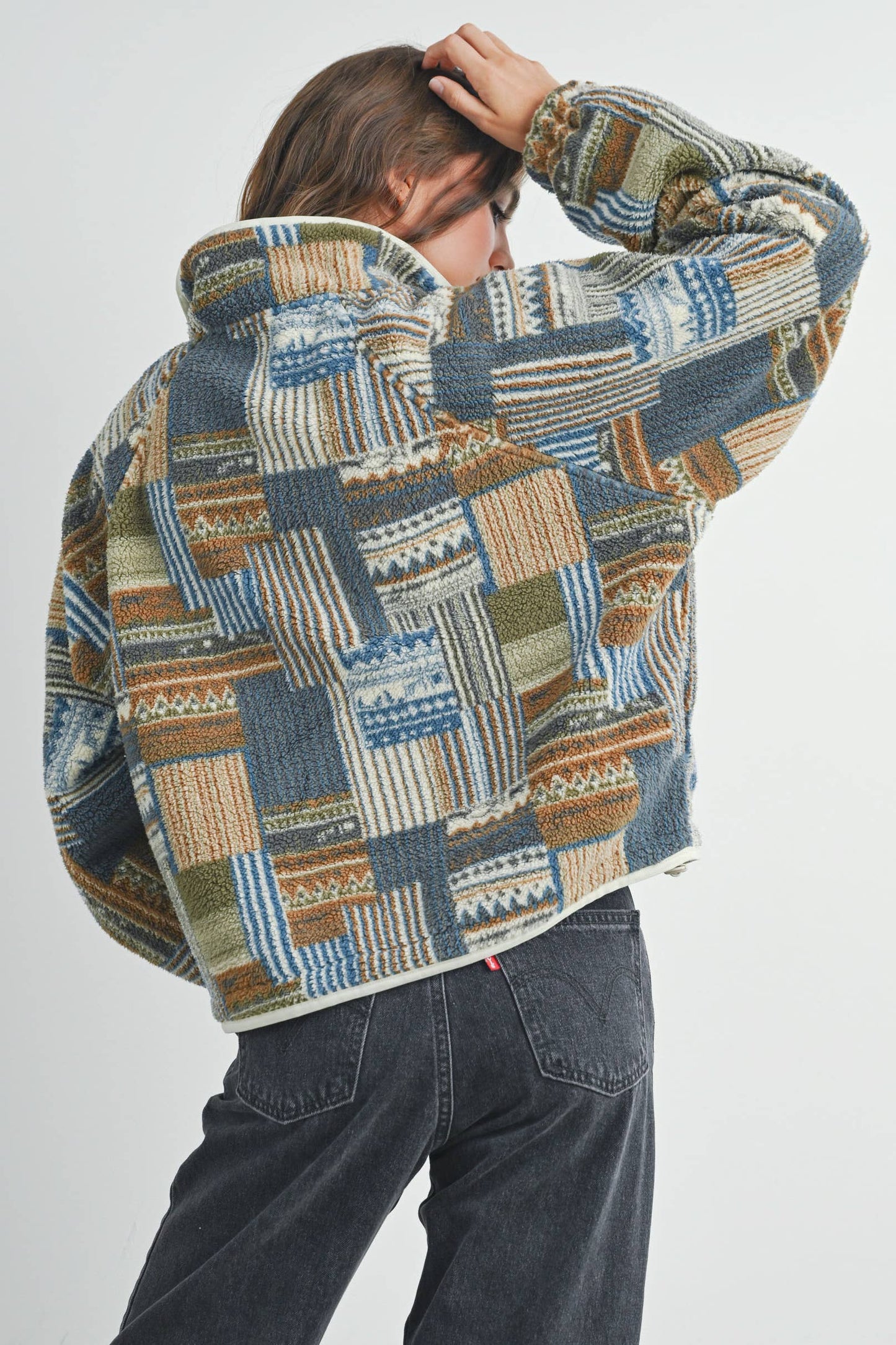 Patchwork Print Sweater