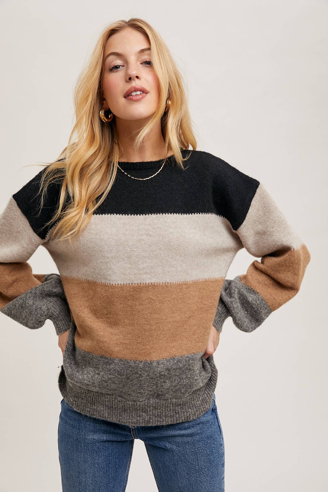 STEPH COLORBLOCK KNIT SWEATER