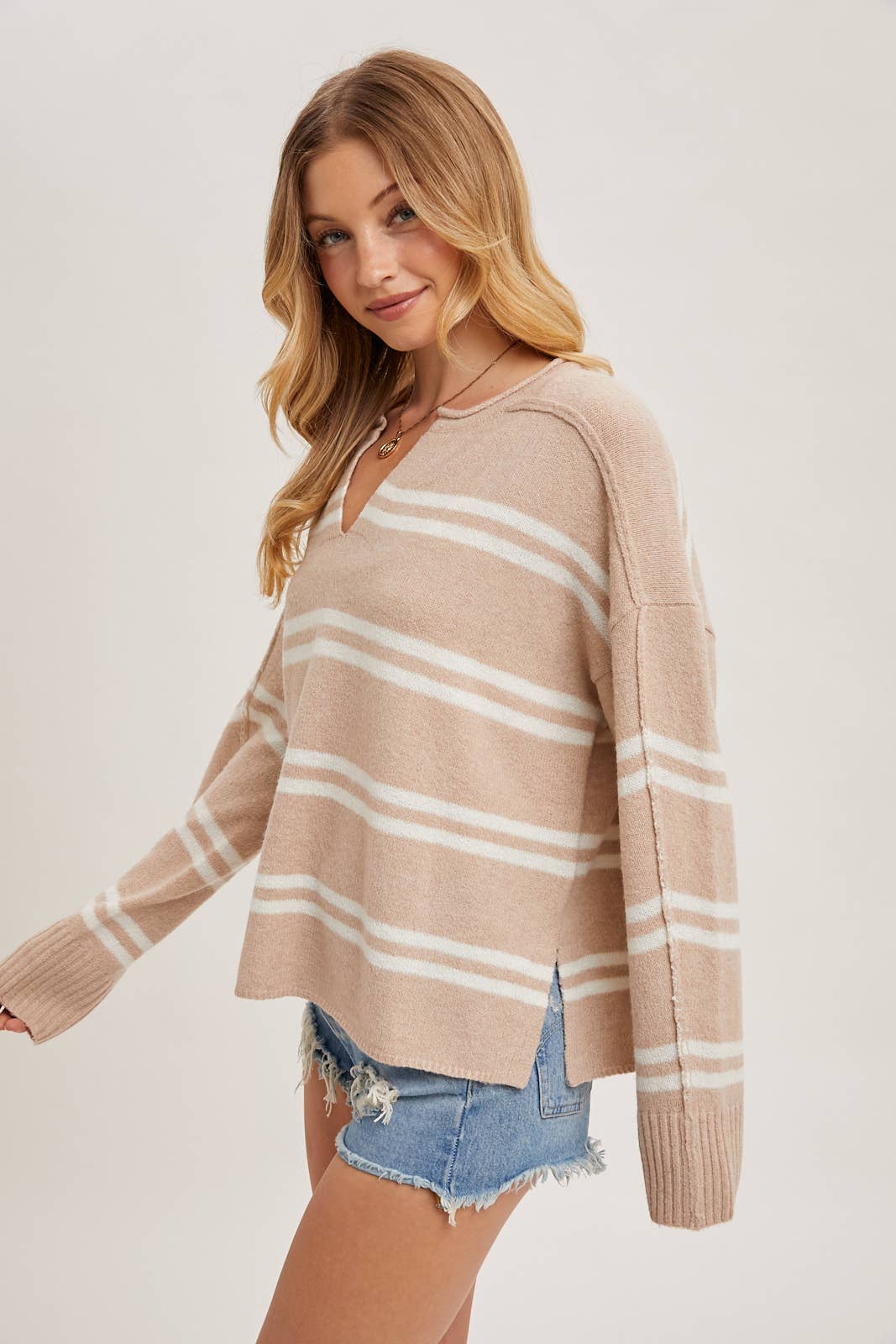 JADE STRIPED KNIT SWEATER