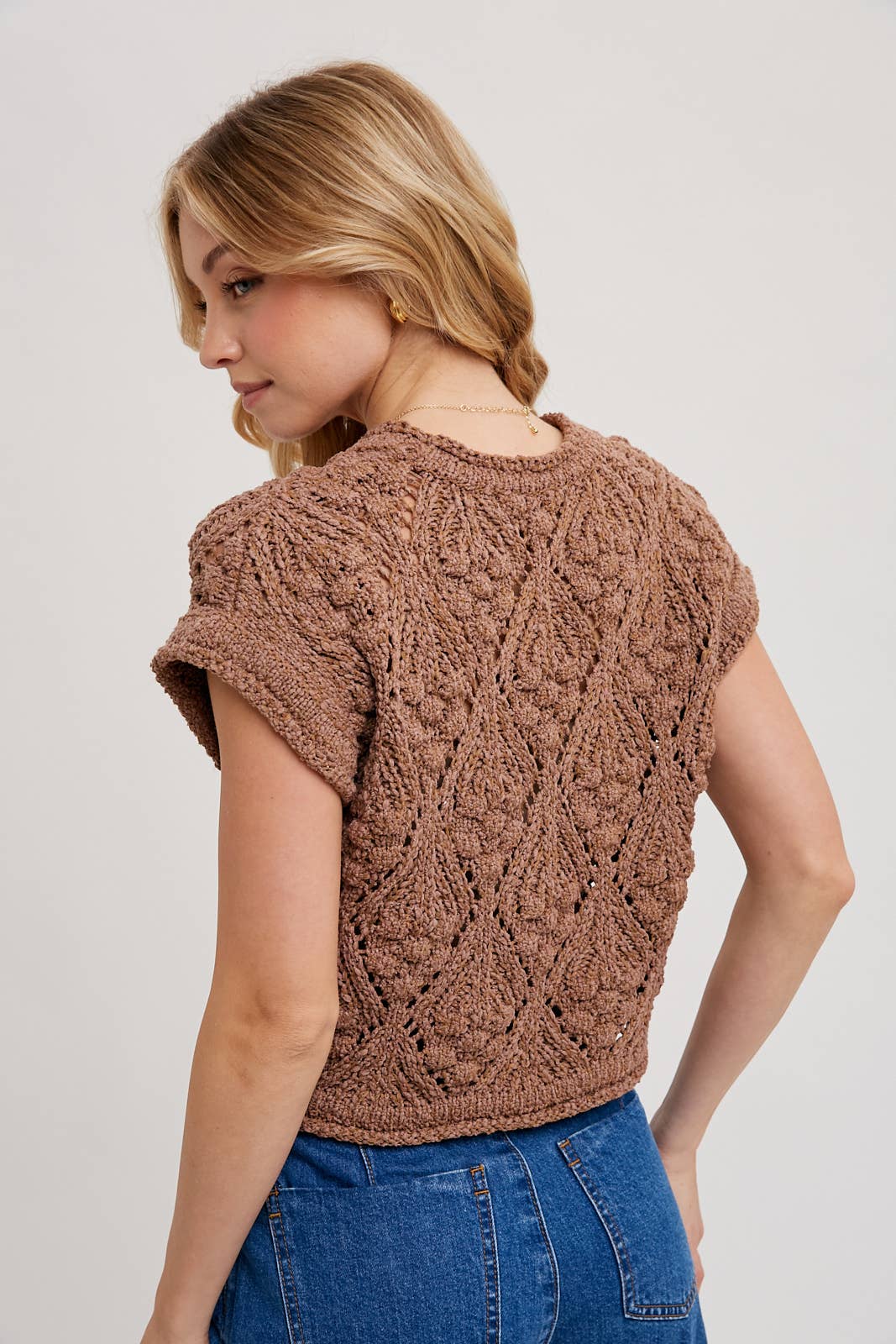 CARRIE KNIT SHORT SLEEVE SWEATER