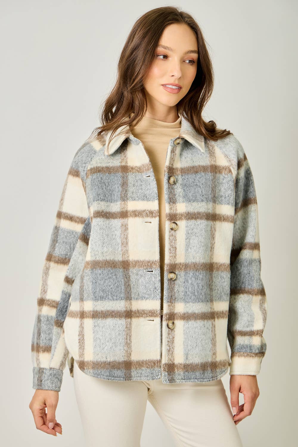 SPENCER  PLAID BUTTON JACKET