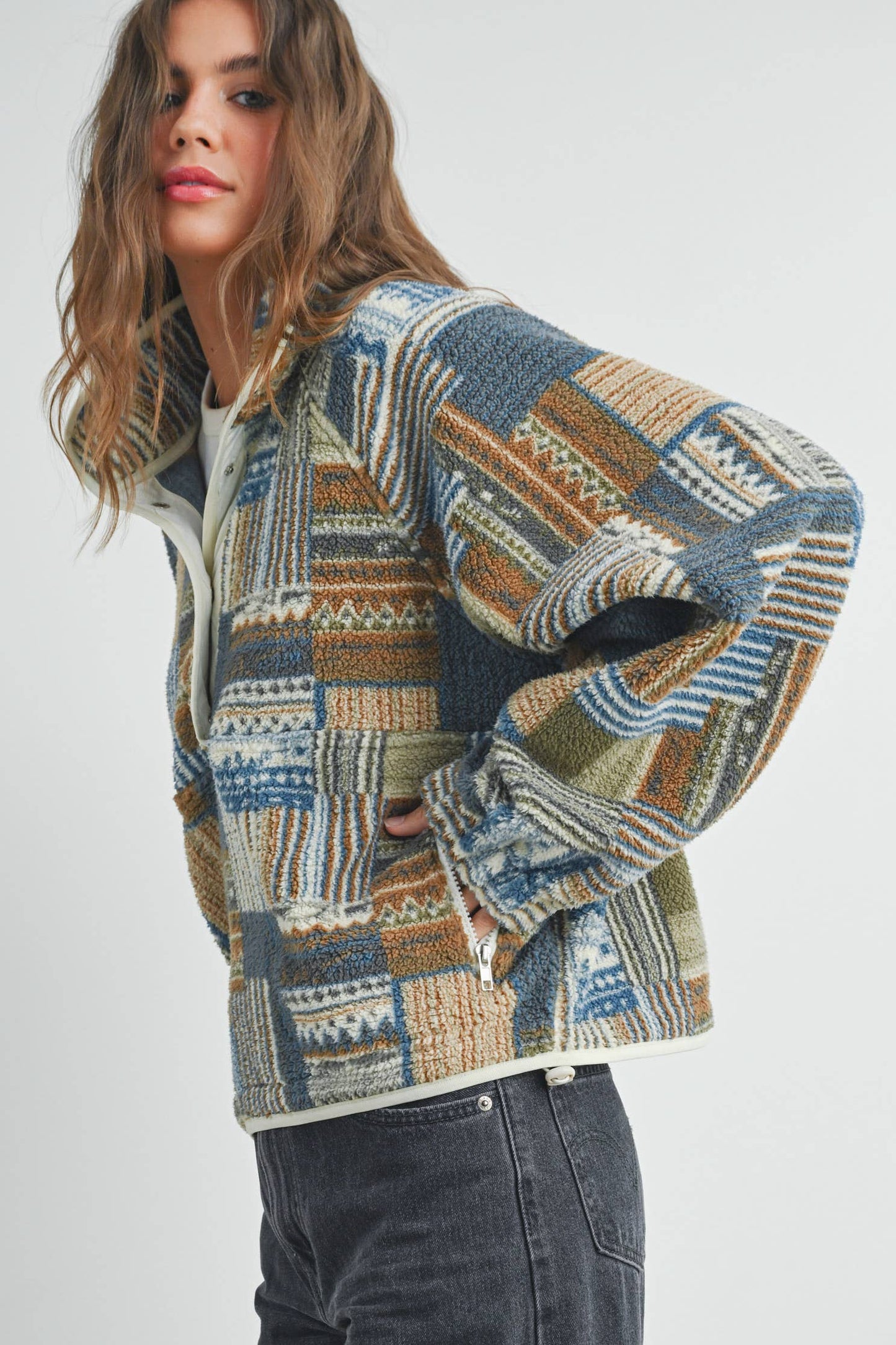 Patchwork Print Sweater