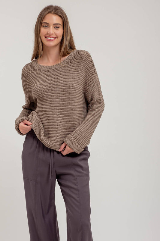 CHUNKY KNIT LONG SLEEVE SWEATER