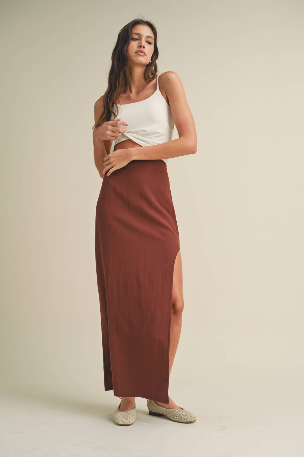 HALLE MAXI SKIRT WITH SIDE SLIT