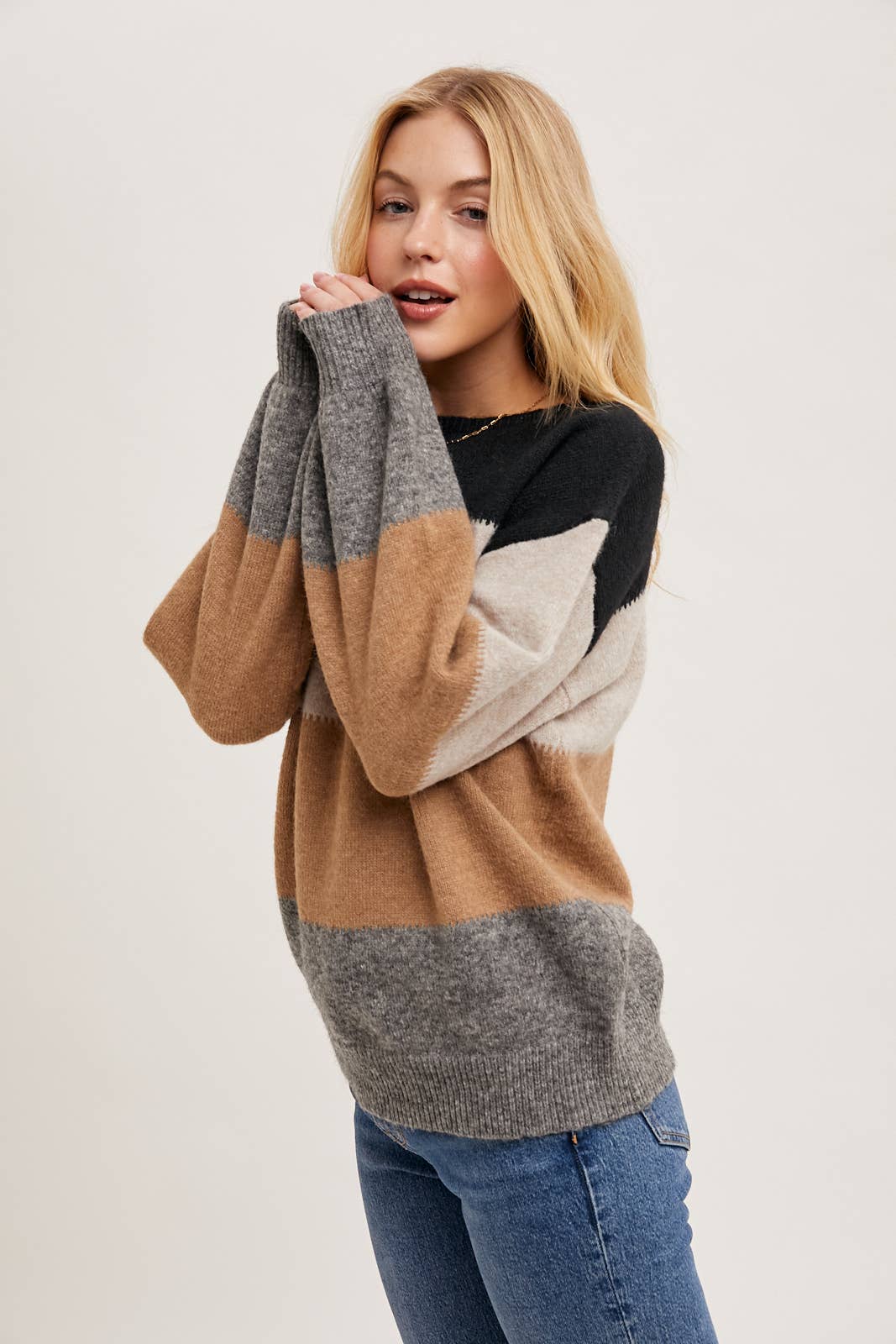 STEPH COLORBLOCK KNIT SWEATER