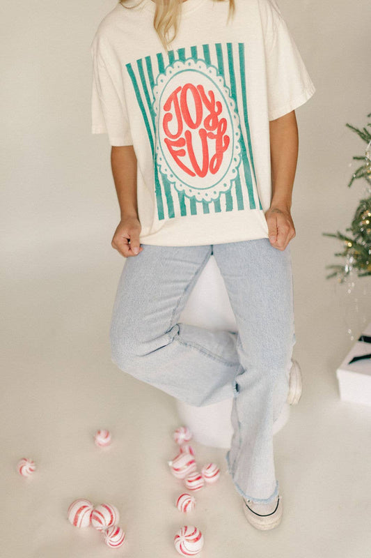 Joyful Stripe - Christmas Graphic Tee