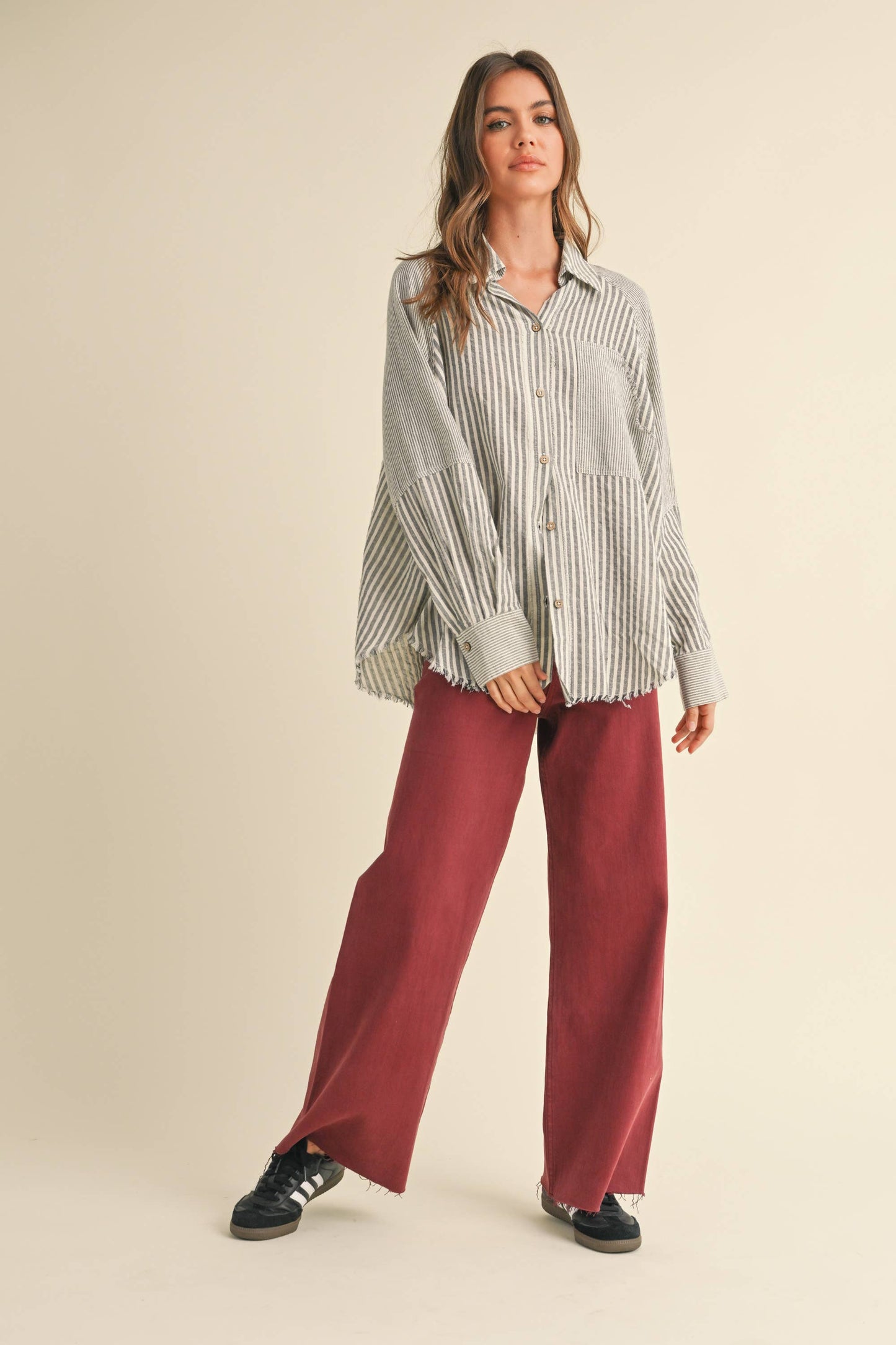 SARA STRIPE BUTTONDOWN SHIRT