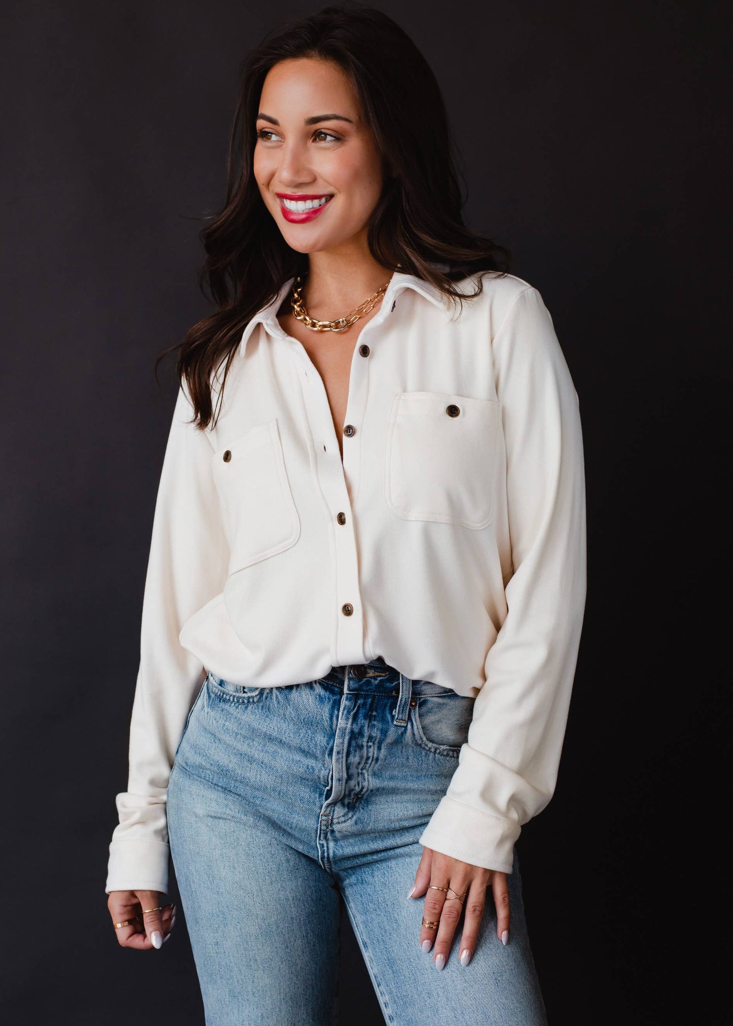 Ivory Super Soft Button Up