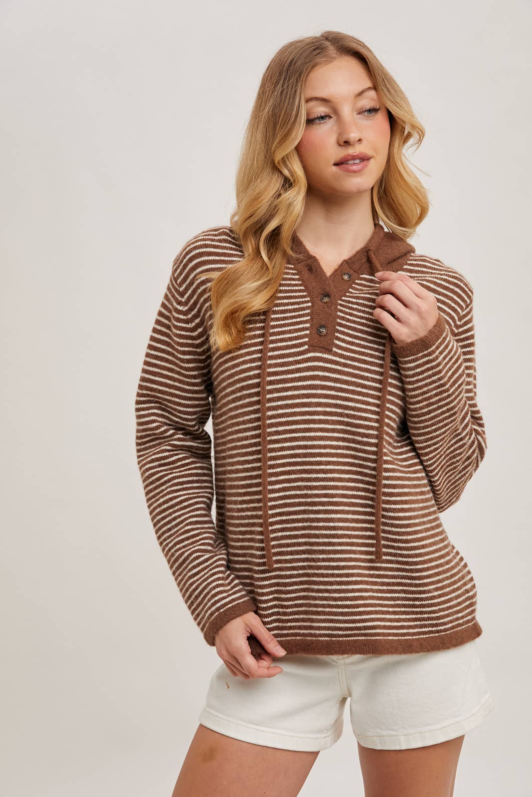 HENLEY BLACK AND WHITE STRIPED HOODIE