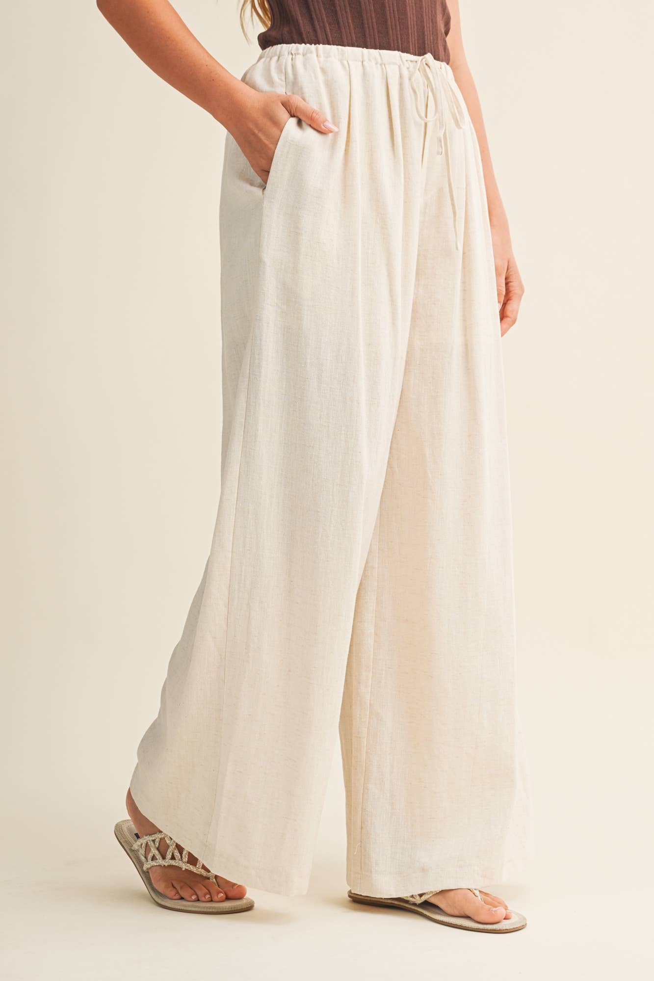 CREAM LINEN PANTS