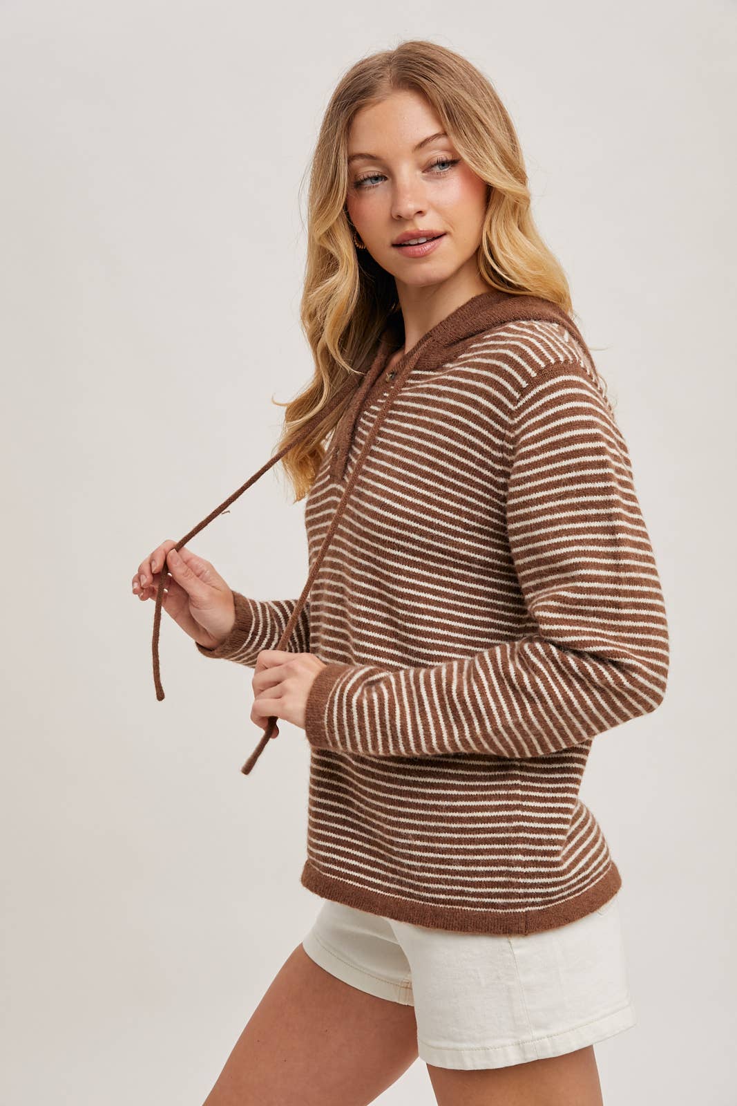 HENLEY BLACK AND WHITE STRIPED HOODIE