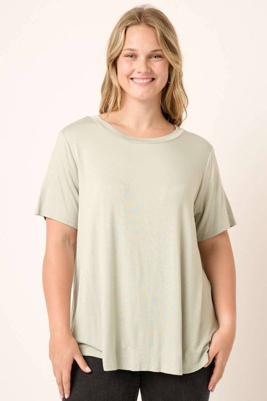 Sage Short Sleeve Bamboo Top