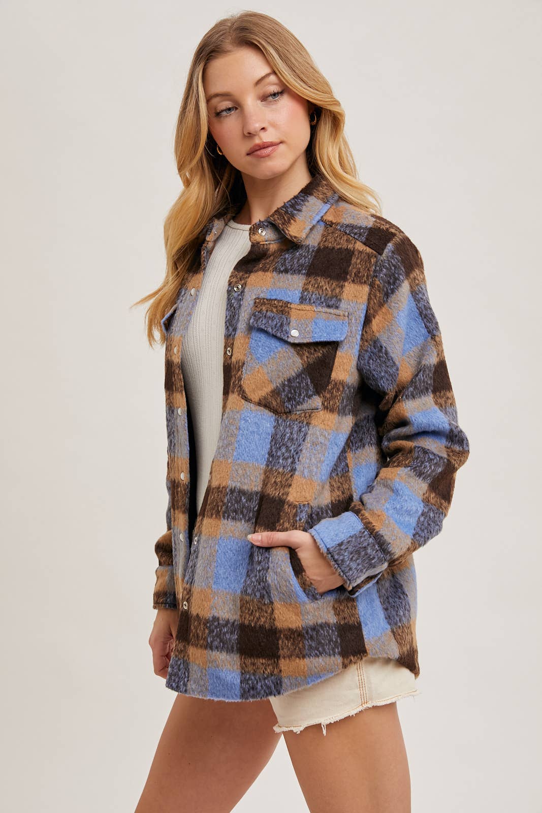 KERRY BUTTON DOWN PLAID SHACKET