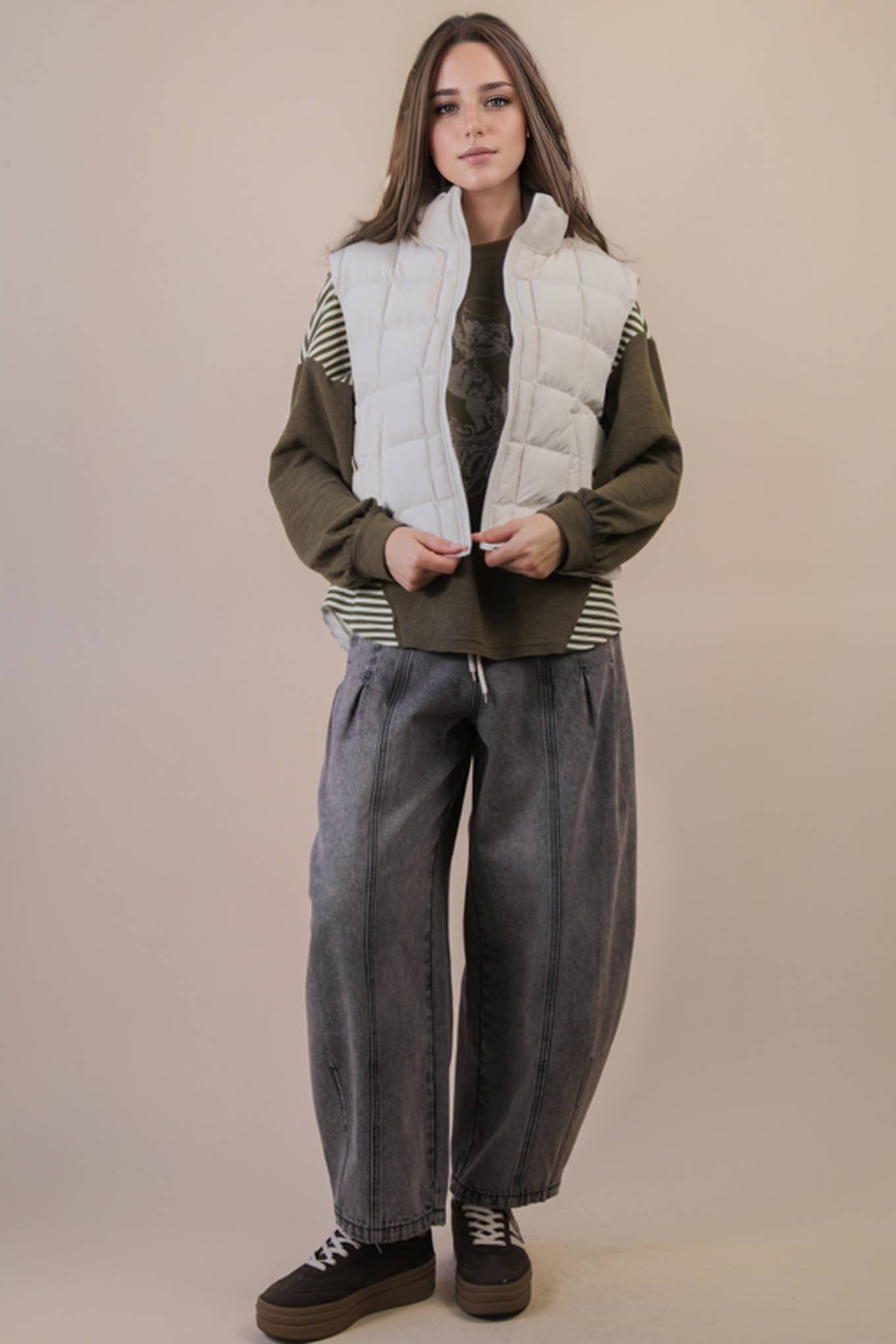 SOLID OFF WHITE/BEIGE VEST