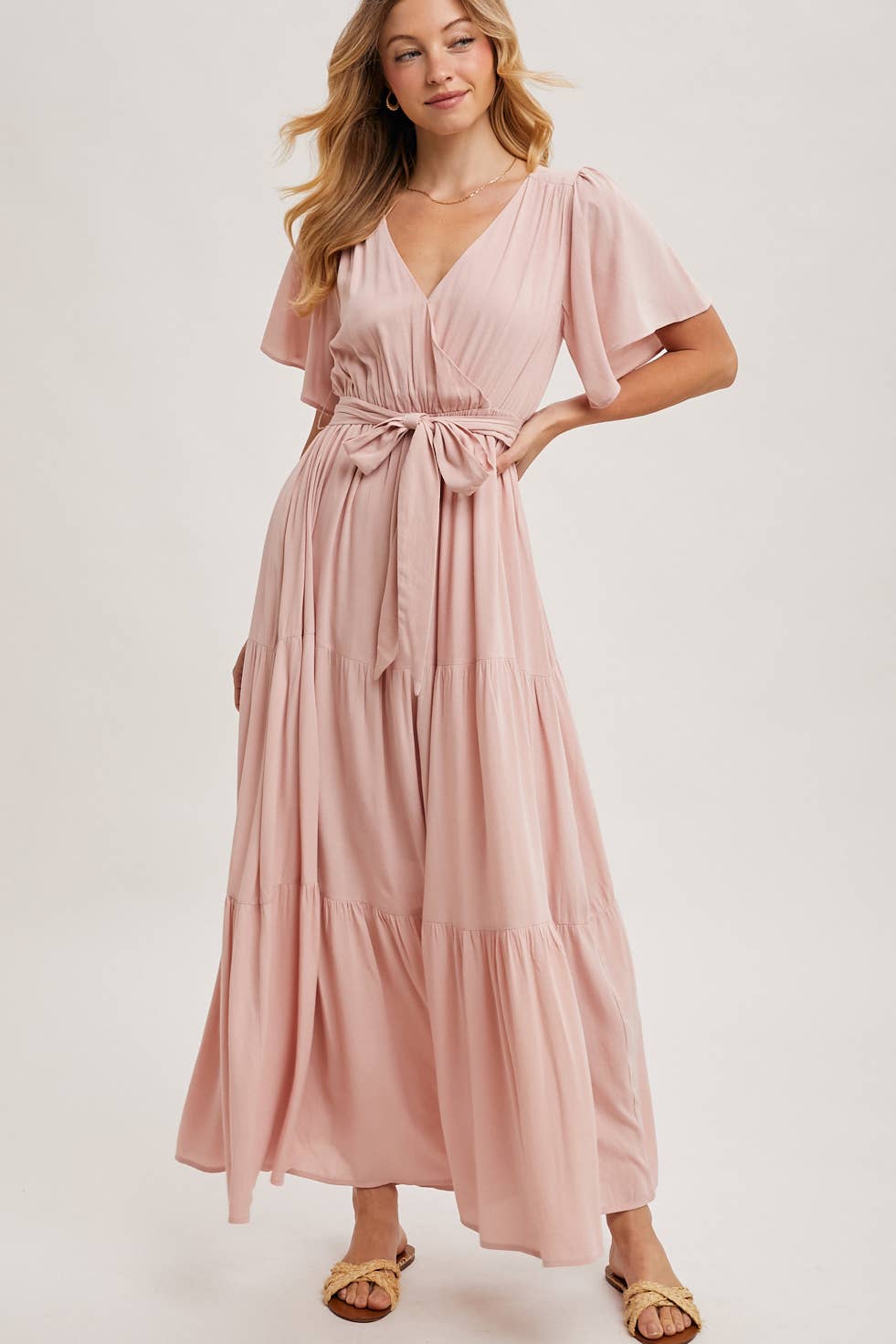ROSE TIERED WRAP DRESS