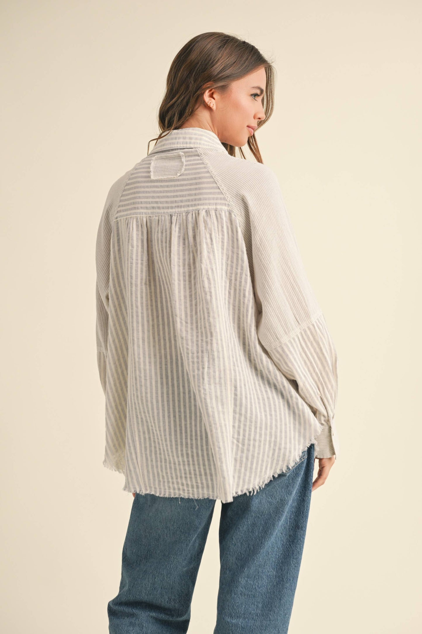 SARA STRIPE BUTTONDOWN SHIRT