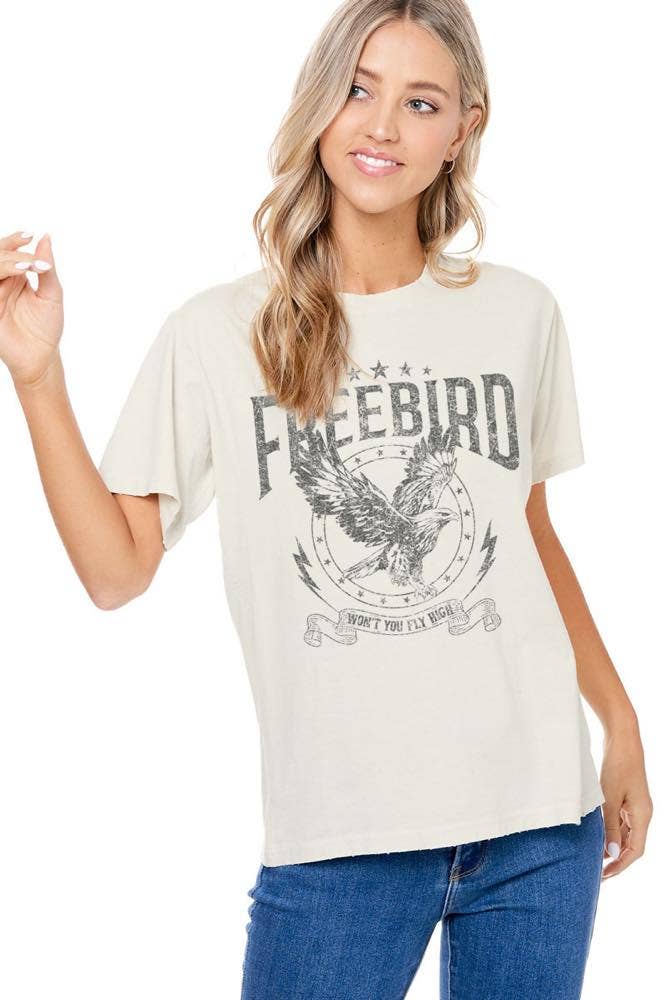 Free Bird Vintage Graphic Washed Tee