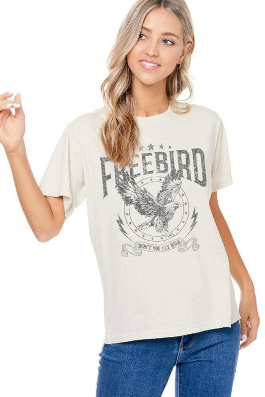 Free Bird Vintage Graphic Washed Tee