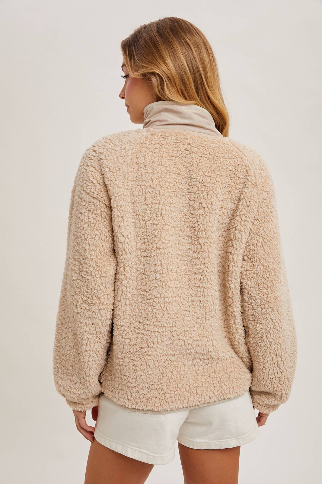 BUTTON DOWN FLEECE SHERPA JACKET