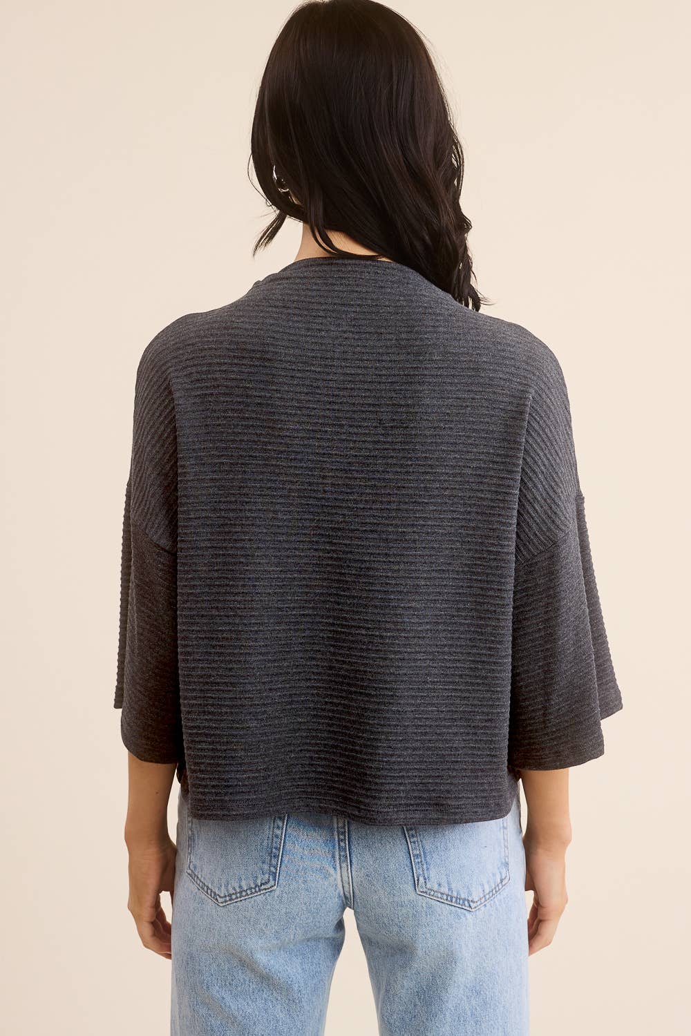 SERINE RIBBED SOFT COWL TOP