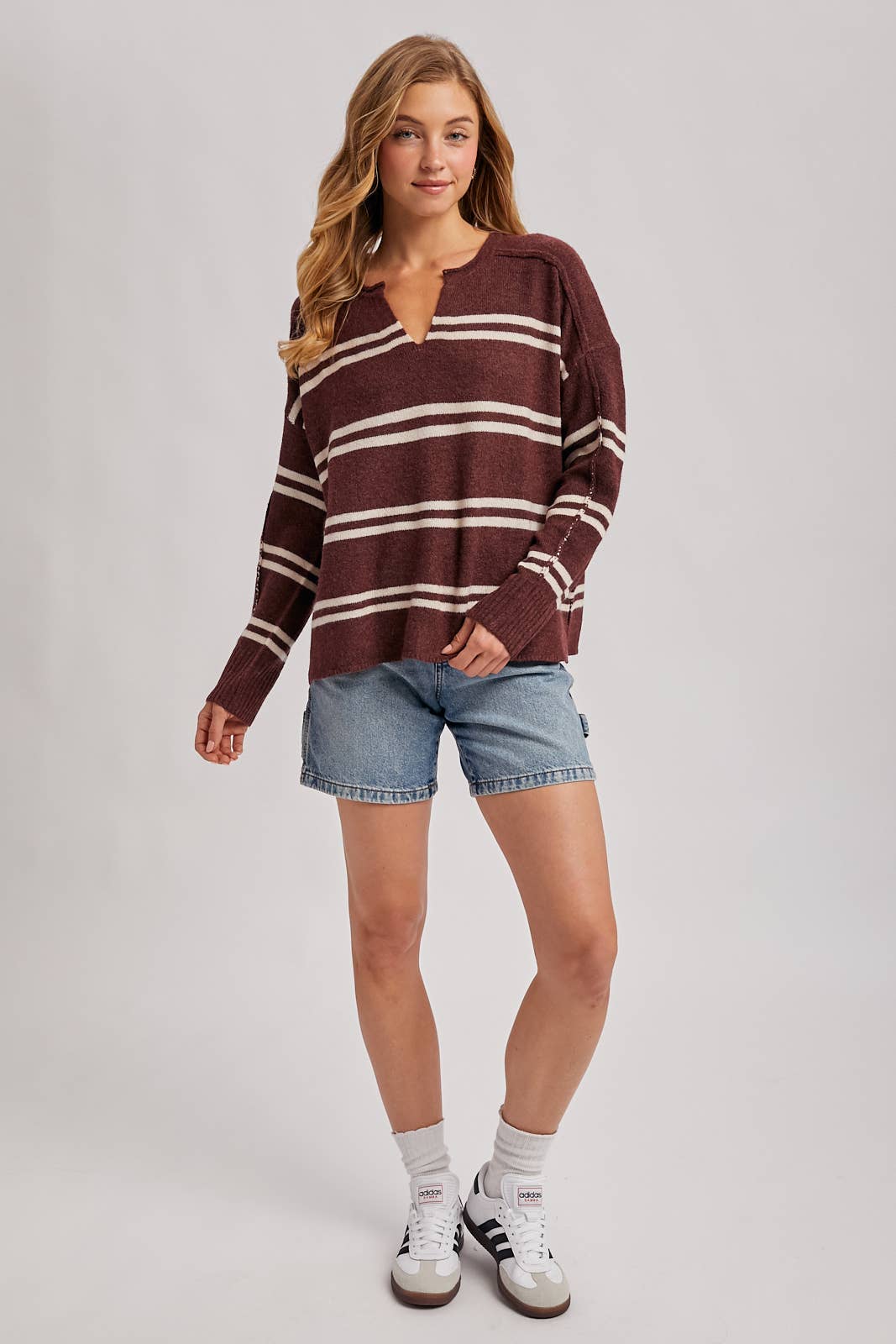 JADE STRIPED KNIT SWEATER