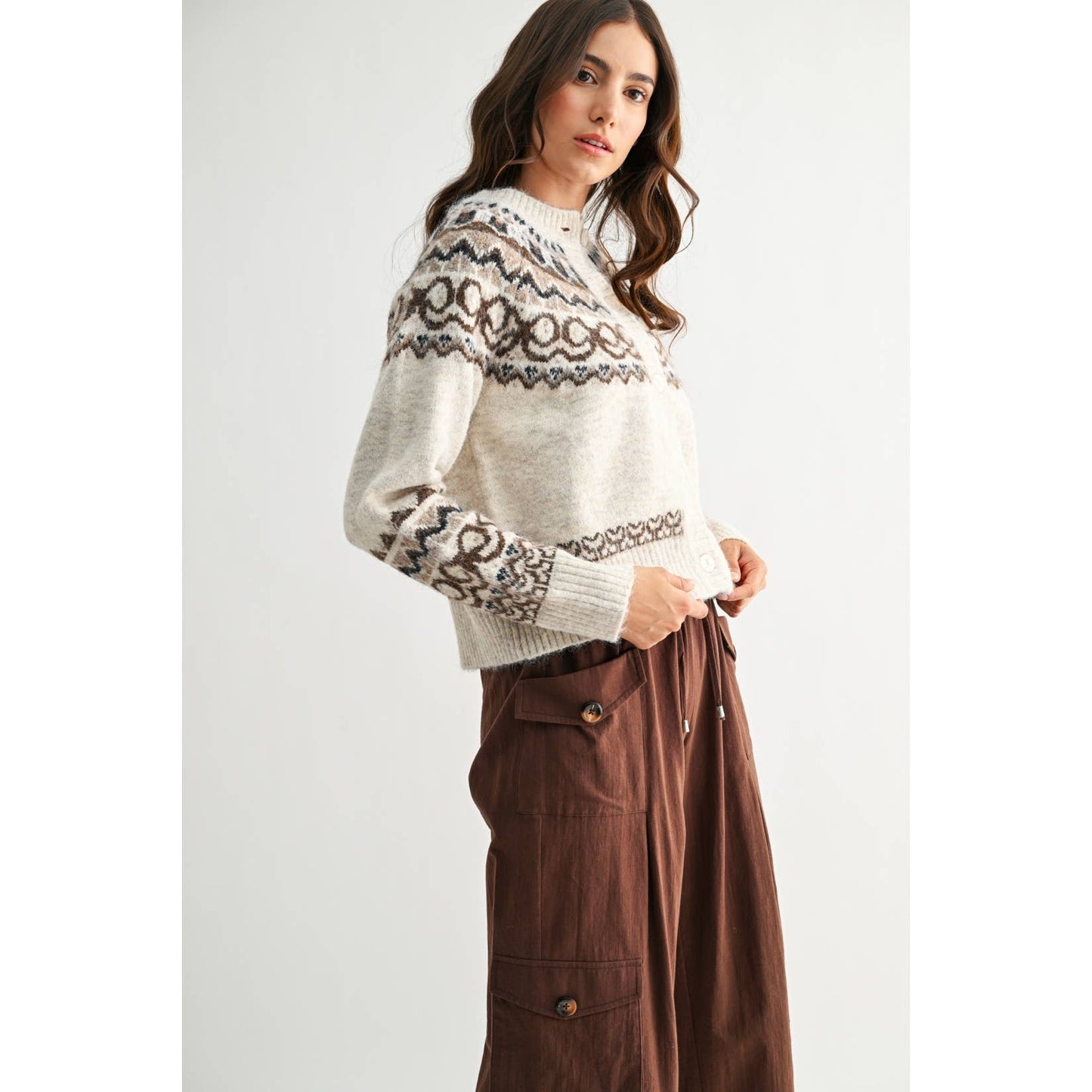 NORDIC-INSPIRED WOOL-BLEND CARDIGAN