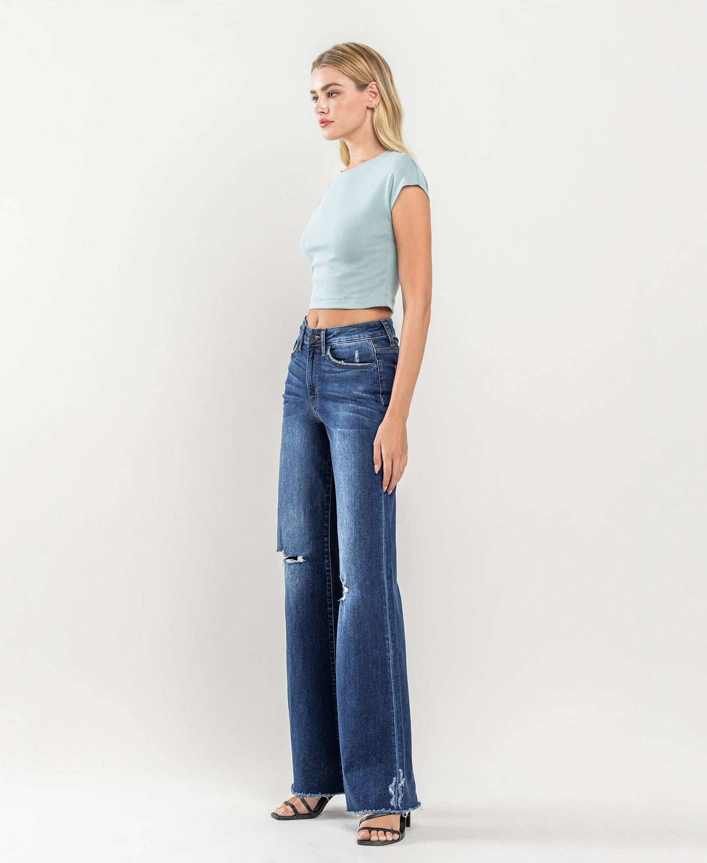 Distressed Wide Leg KanCan Jean