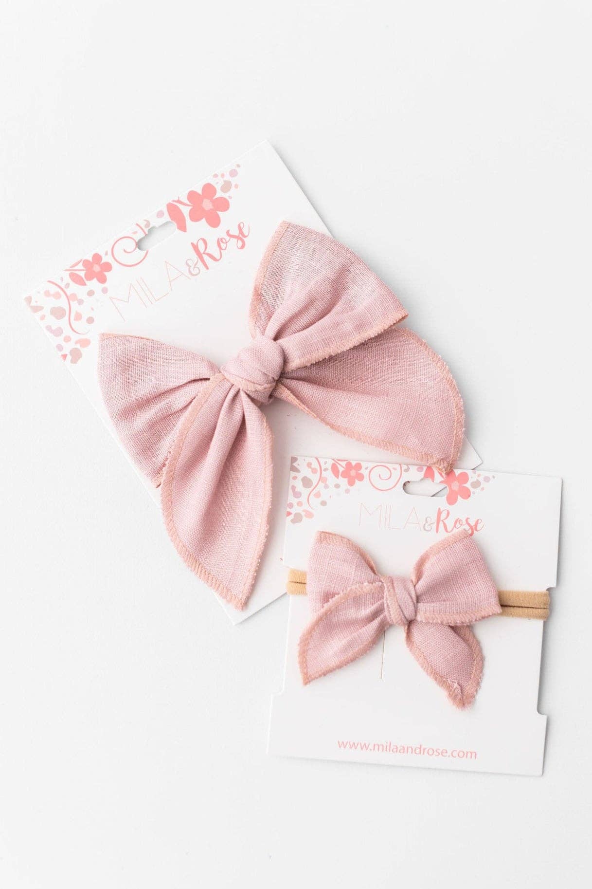 Classic Hair Bow - Vintage Pink