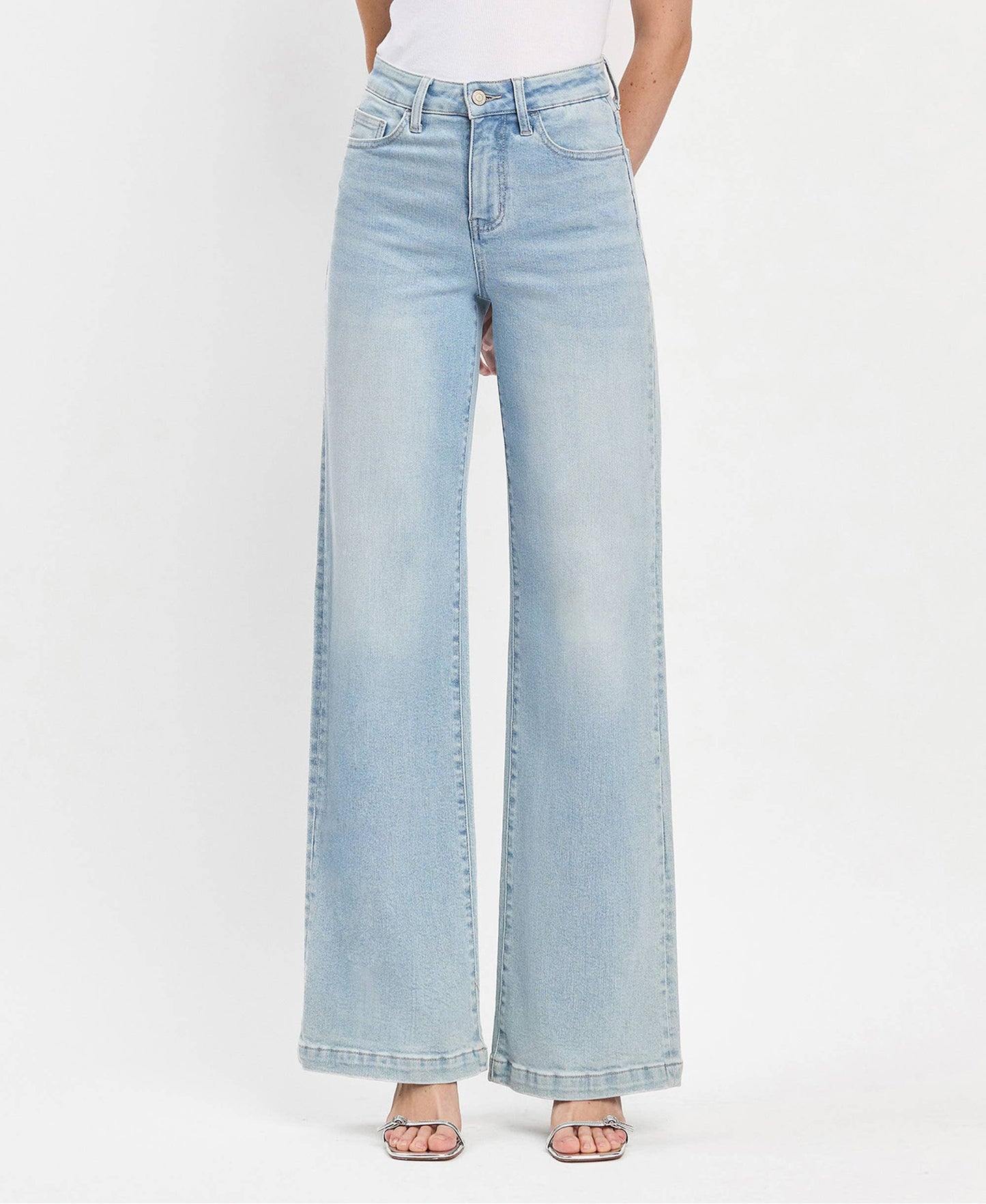 Kacey High Rise Full Length Wide Leg Jeans