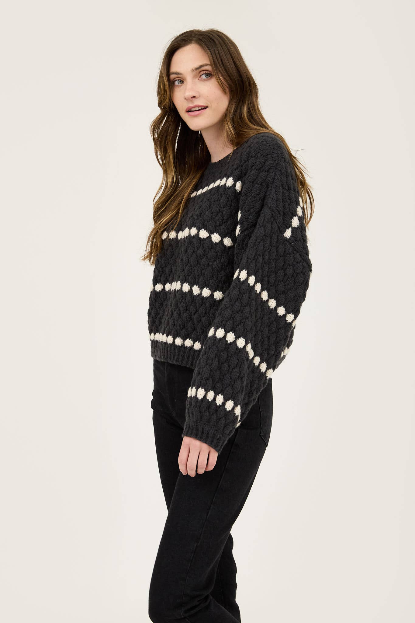 TRACLYN STRIPE OVERSIZED KNIT SWEATER