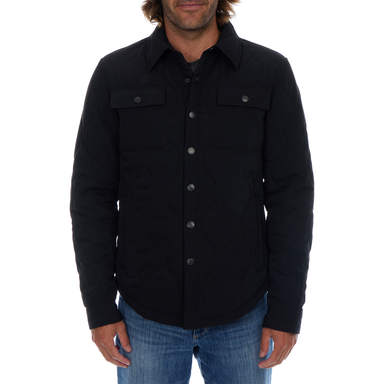 Dayton Black Quilted Zip Up Jacket