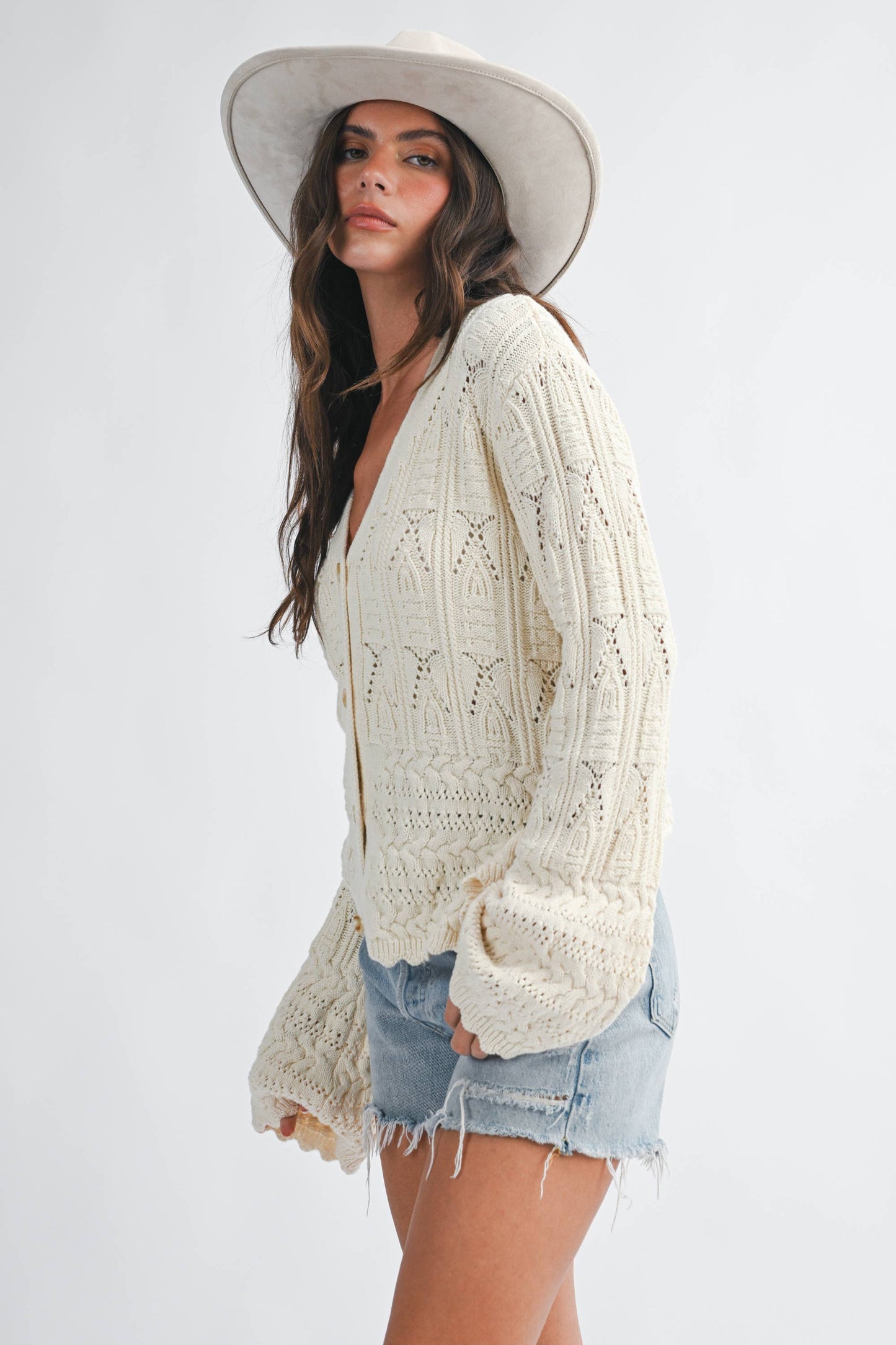 MILLY POINTELLE CARDIGAN