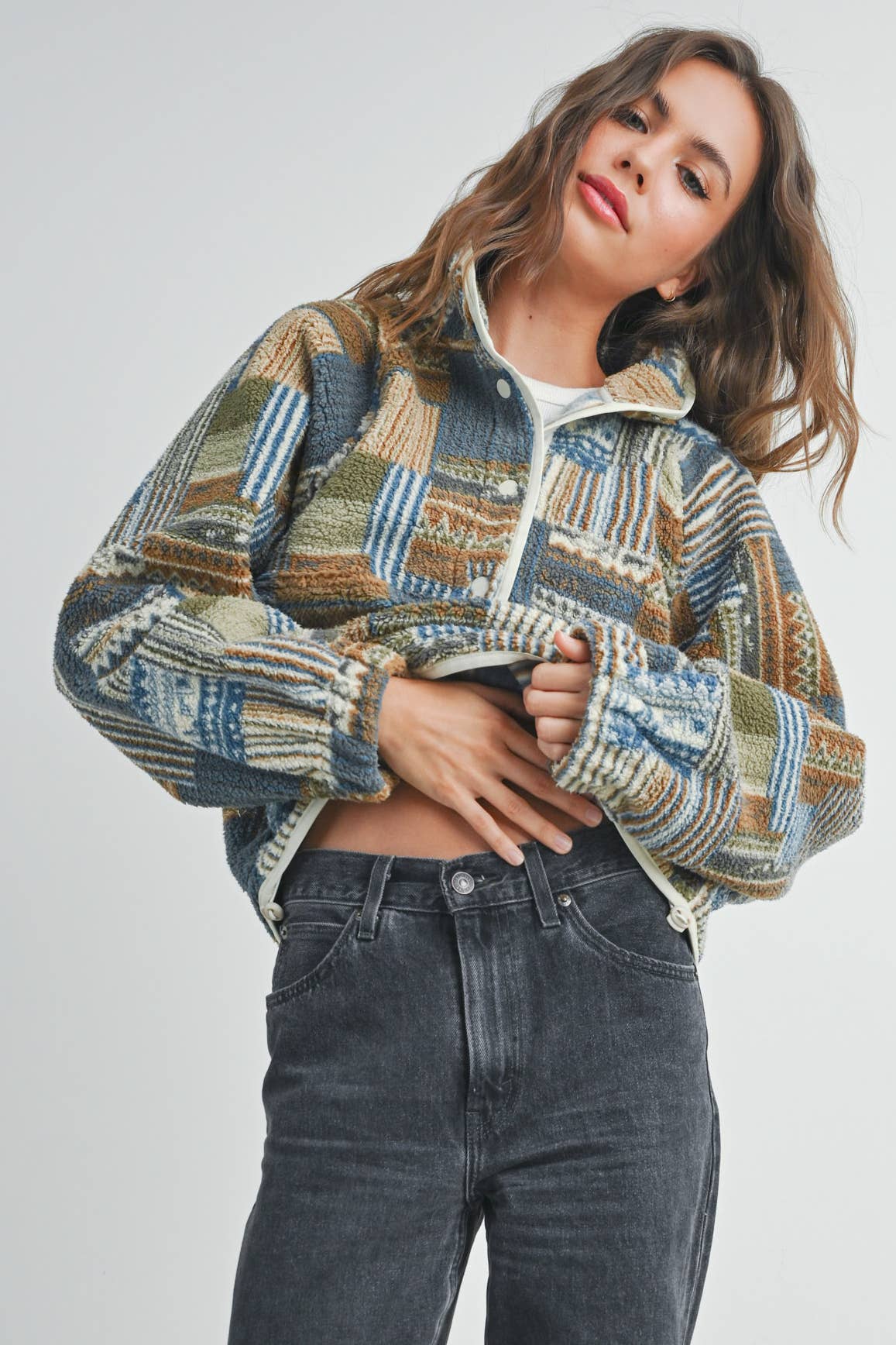 Patchwork Print Sweater