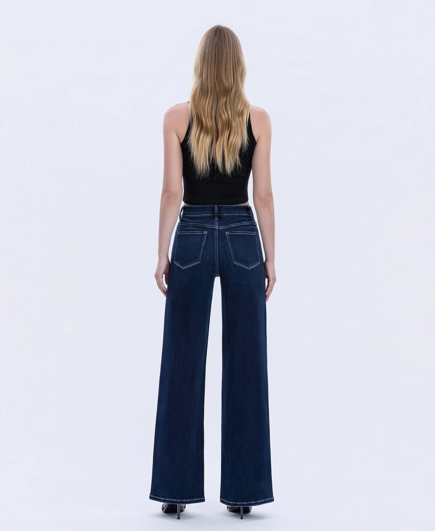 HR DARK WASH FULL LENGTH WIDE JEANS  HARMONIOUS